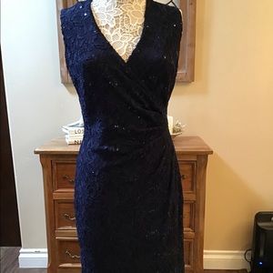 Ralph Lauren Midnight Blue Lace Midi Dress